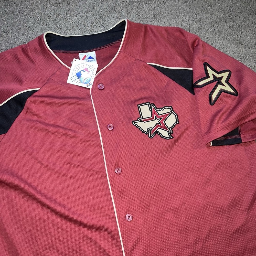 Vintage Houston Astros Majestic Jersey Mens XL Red MLB Baseball Y2K